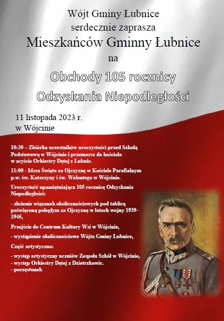 Read more about the article Zaproszenie na Gminne Obchody 11-ego listopada 2023