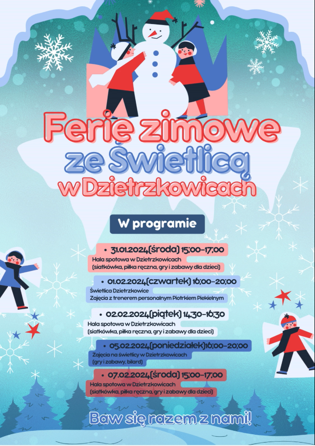 Read more about the article Ferie zimowe ze Świetlicą w Dzietrzkowicach