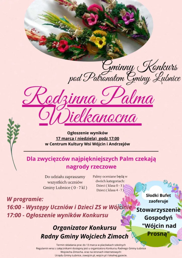 Read more about the article Konkurs na Rodzinną Palmę Wielkanocną