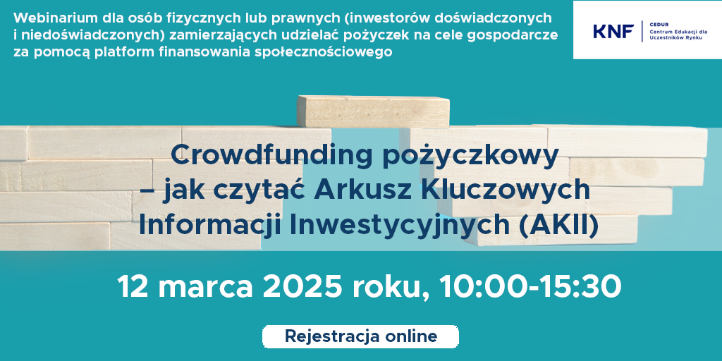 Read more about the article Zaproszenie na webinarium CEDUR dla inwestorów