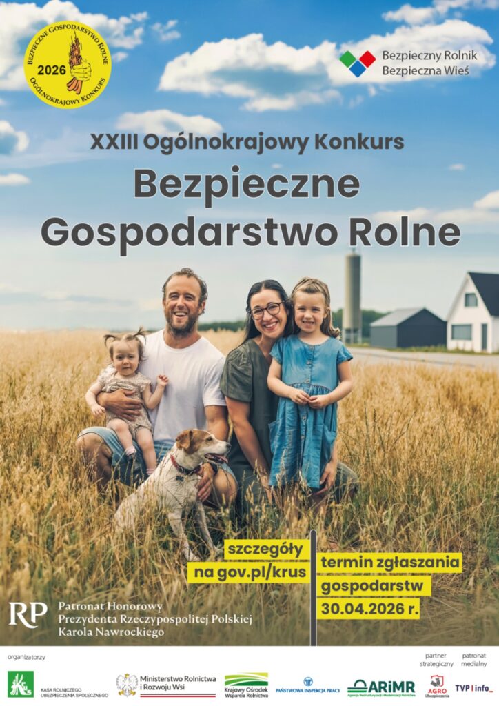 Read more about the article Pracuj bezpiecznie, unikaj upadków i weź udział w konkursie Bezpieczne Gospodarstwo Rolne